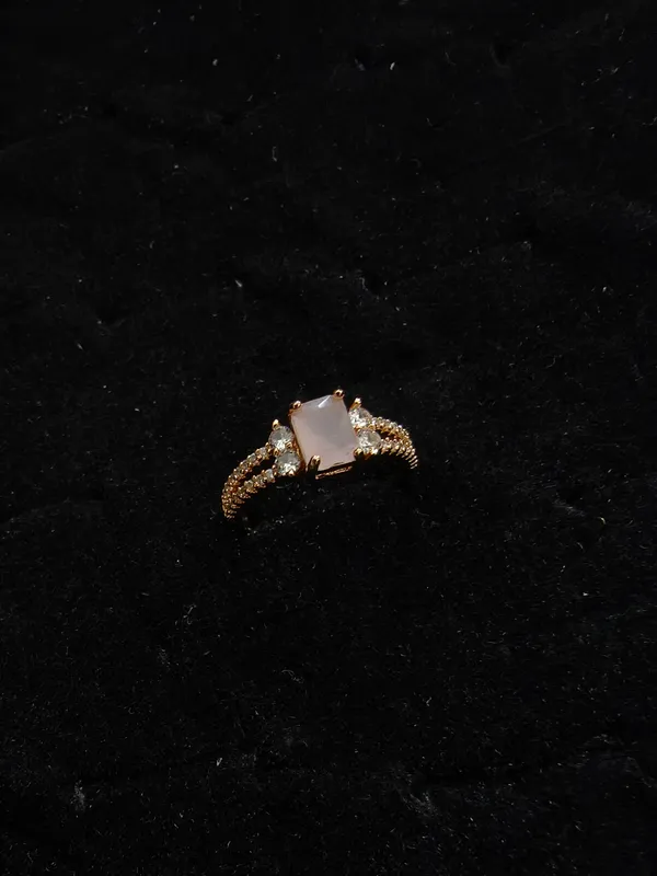 Aarsa_Premium_Rose_Gold_Plated_Princess_Cut_Pink_Stone_Adjustable_
__Ring_For_Women_&_Girls_|_Brass_Cz_Korean_Style_Designer_Daily_
__Wear_Ring