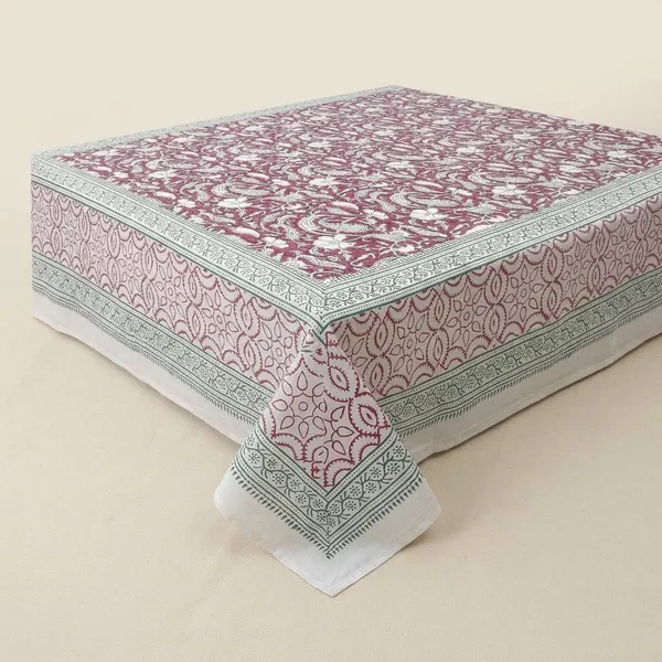 White_And_Maroon_Premium_Cotton_Table_Cloth