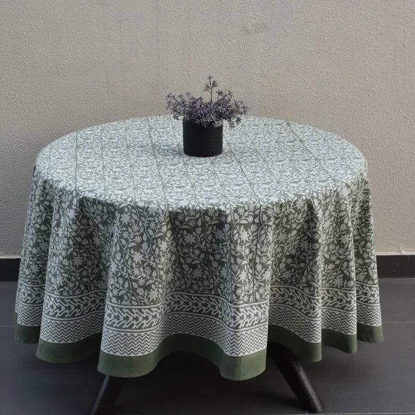 White_And_Green_Premium_Cotton_Table_Cloth