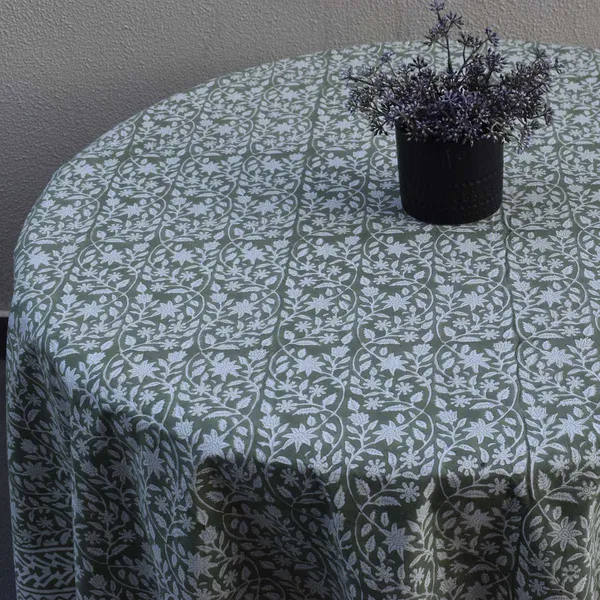 White_And_Green_Premium_Cotton_Table_Cloth