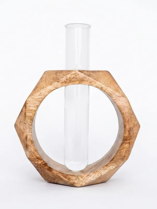 Mango_Wood_Diamond_Shape_Test_Tube_Planter
