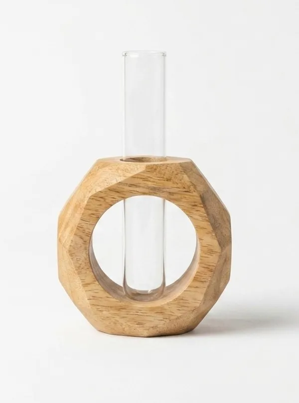 Mango_Wood_Diamond_Shape_Test_Tube_Planter