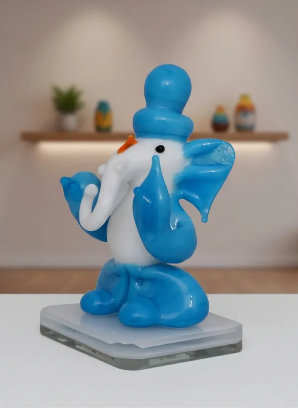 Glass_Ganesha_Blue_Showpiece
