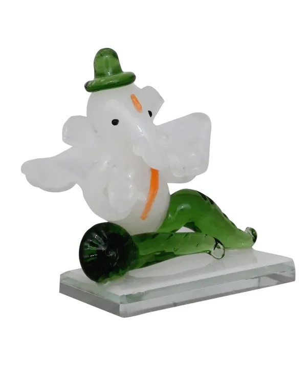 Glass_Ganesha_Green_Showpiece