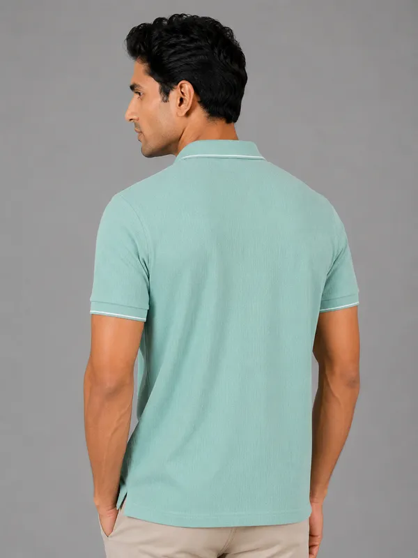 Light_Green_Cotton_Jacquard_Tipped_Polo_T-Shirt_For_Men