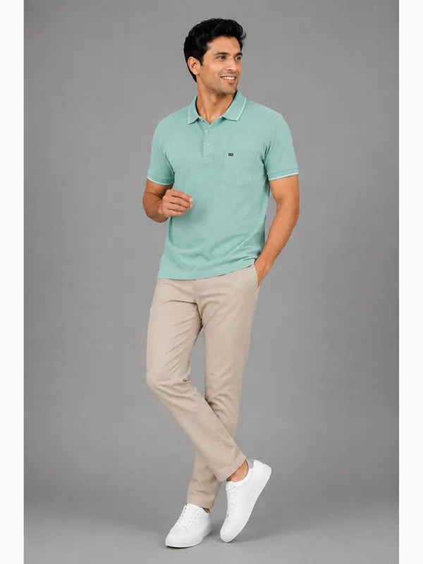 Light_Green_Cotton_Jacquard_Tipped_Polo_T-Shirt_For_Men