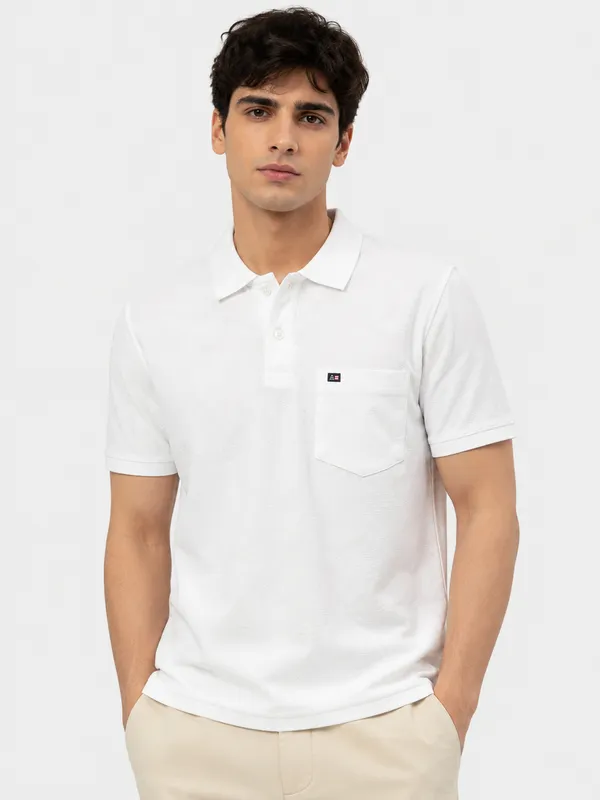 White_Diamond_Jacquard_Polo_T-Shirt