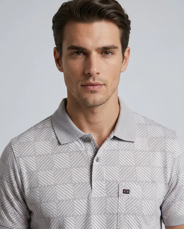 Grey_Pulse_Grid_Textured_Polo_T-Shirt_For_Men