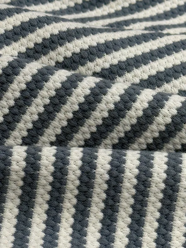 Steel_Grey_&_White_Coastline_Striped_Knit_Polo_With_Zip_T-Shirt_For_Men