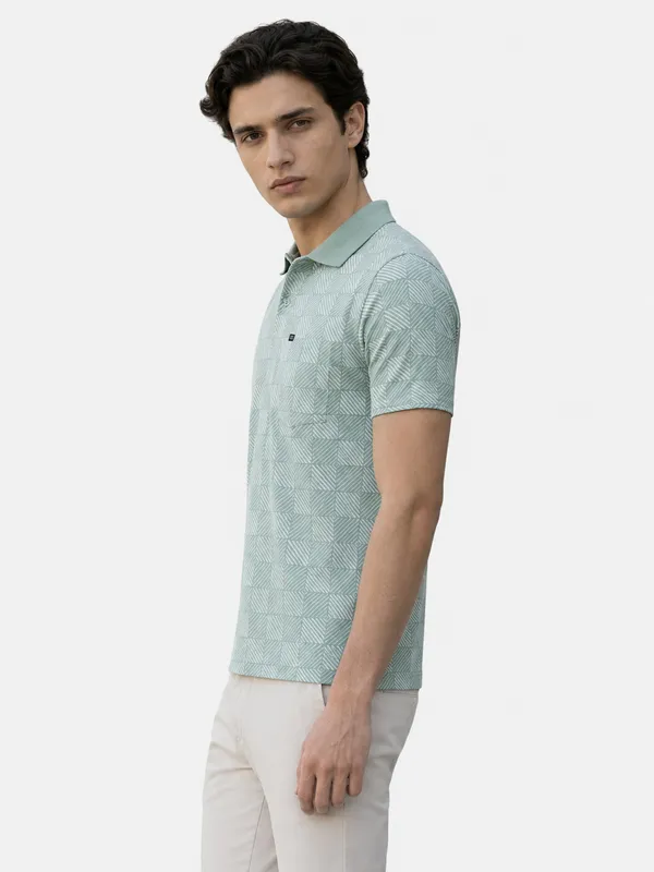 Mint_Green_Pulse_Grid_Textured_Polo_T-Shirt_For_Men