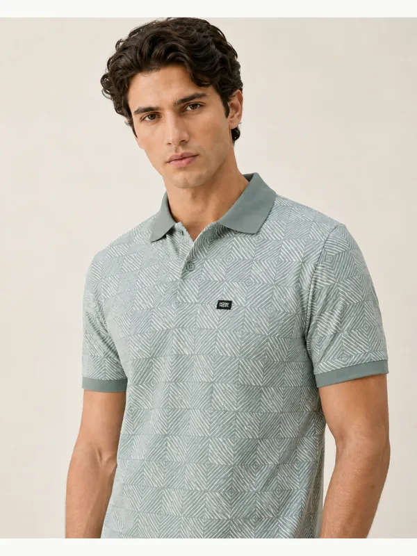Mint_Green_Pulse_Grid_Textured_Polo_T-Shirt_For_Men