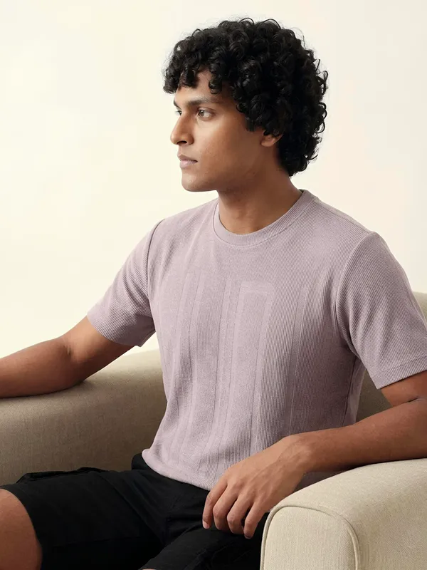 Purple_Snake_Xenzia_Ribbed_Knit_Crew_Neck_T-Shirt_For_Men