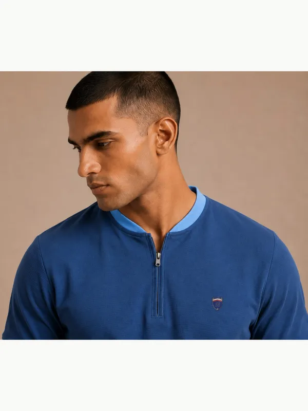 Slate_Blue_Contrast_Panel_Henley__T-Shirt_with_Zip_For_Men