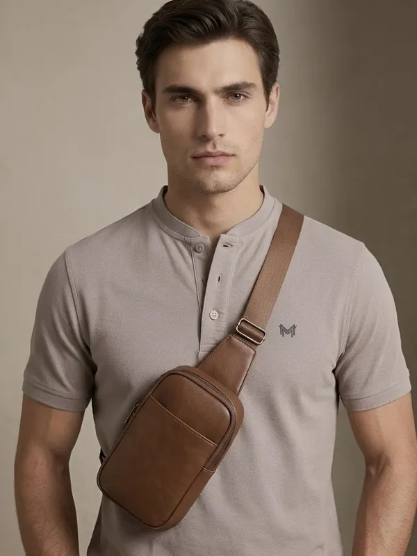 Mauve_Classic_Henley_Collar_T-Shirt_For_Men