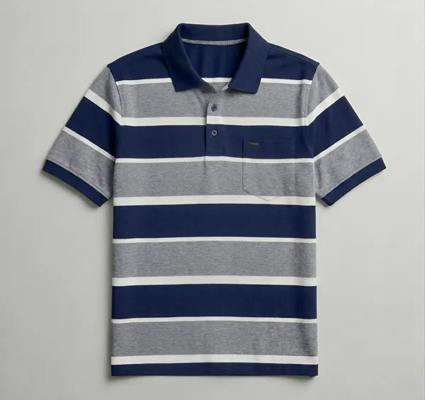Navy_&_White_Birdeye_Striped_Polo_T-Shirt_For_Men