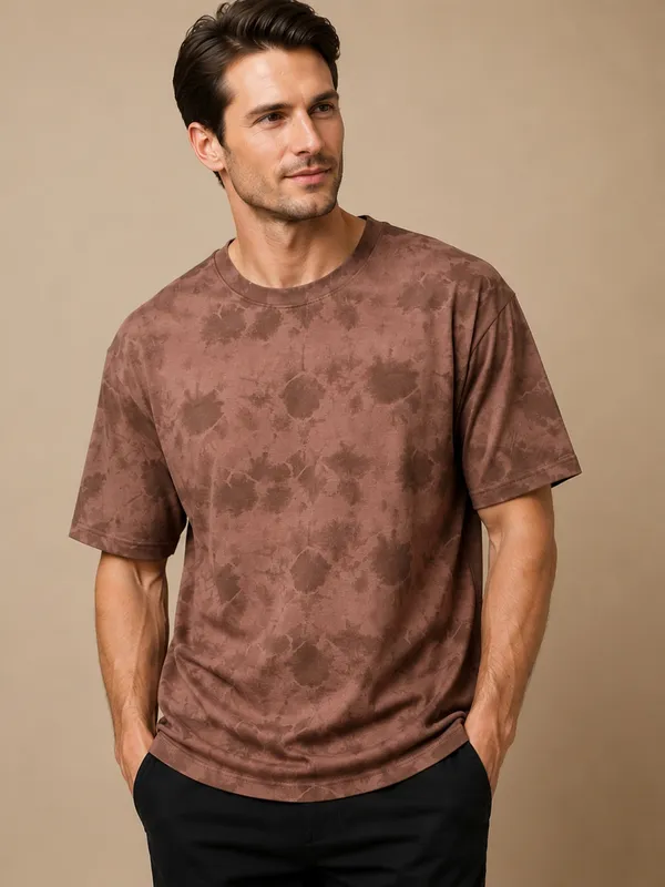 Brown_Tie-Dye_Oversized_T-Shirt_For_Men