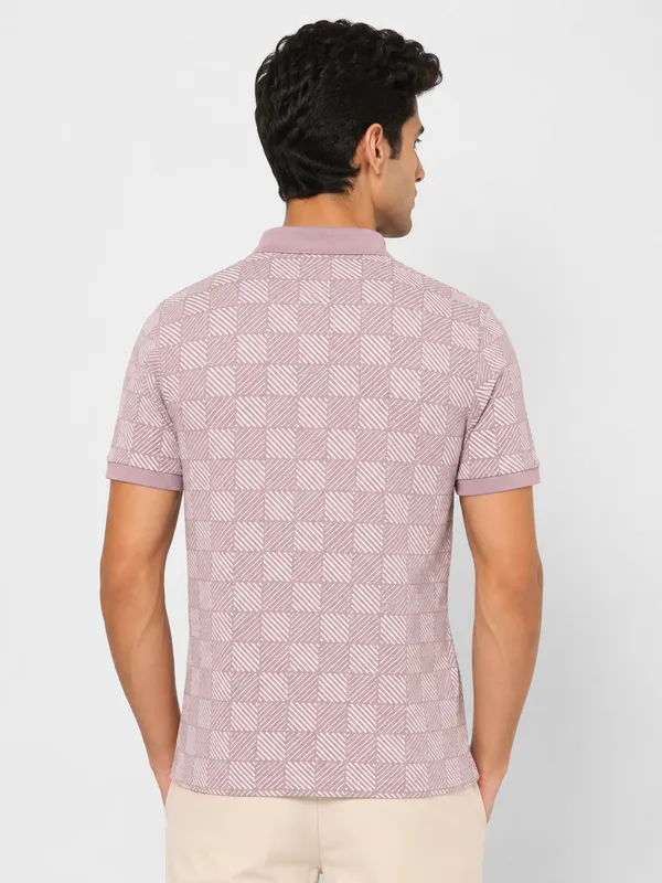 Mauve_Pulse_Grid_Printed_Zipper_Polo_T-Shirt