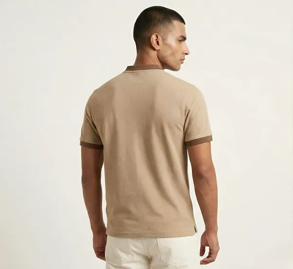 Beige_Contrast_Panel_Henley_With_Zip_T-Shirt_For_Men