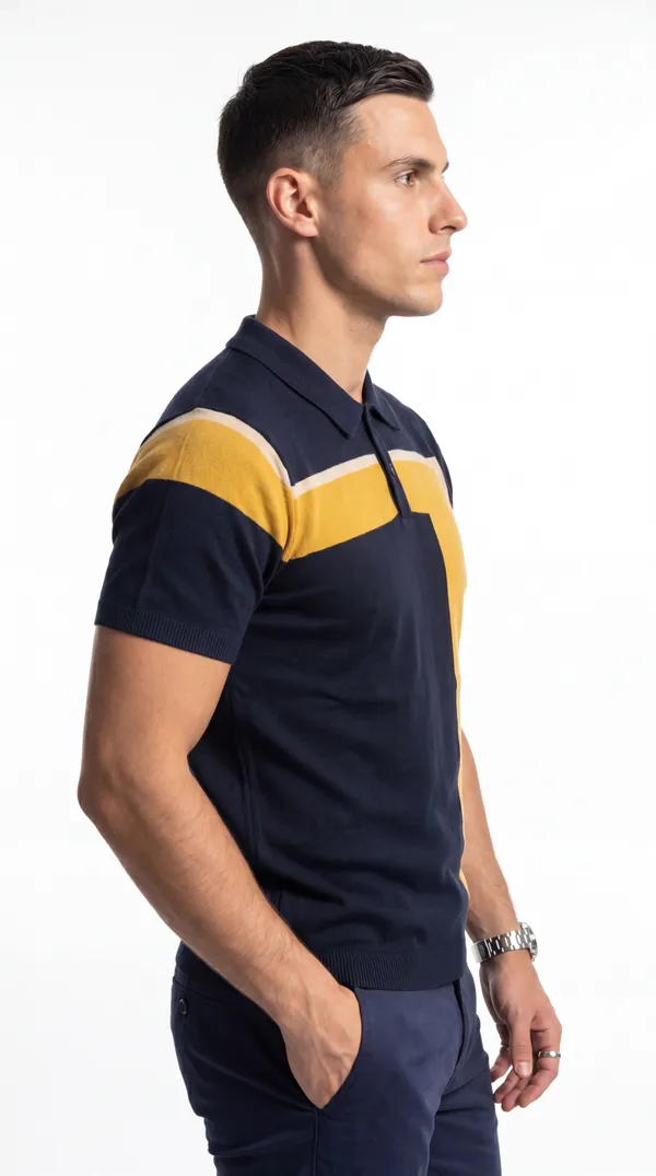 Black_&_Yellow_100%_Cotton_Seven_Shift_Knitted_Polo