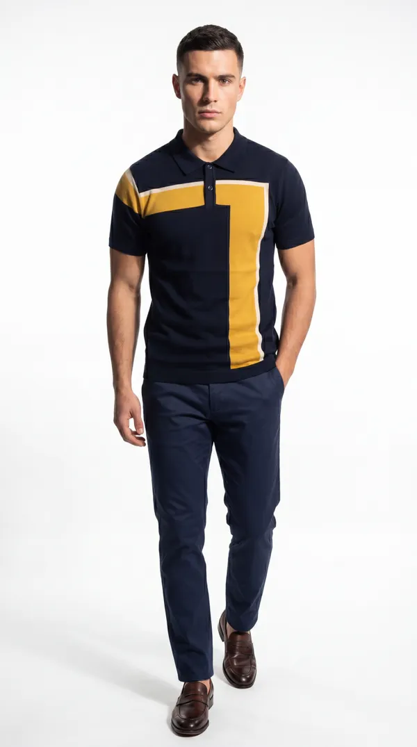 Black_&_Yellow_100%_Cotton_Seven_Shift_Knitted_Polo