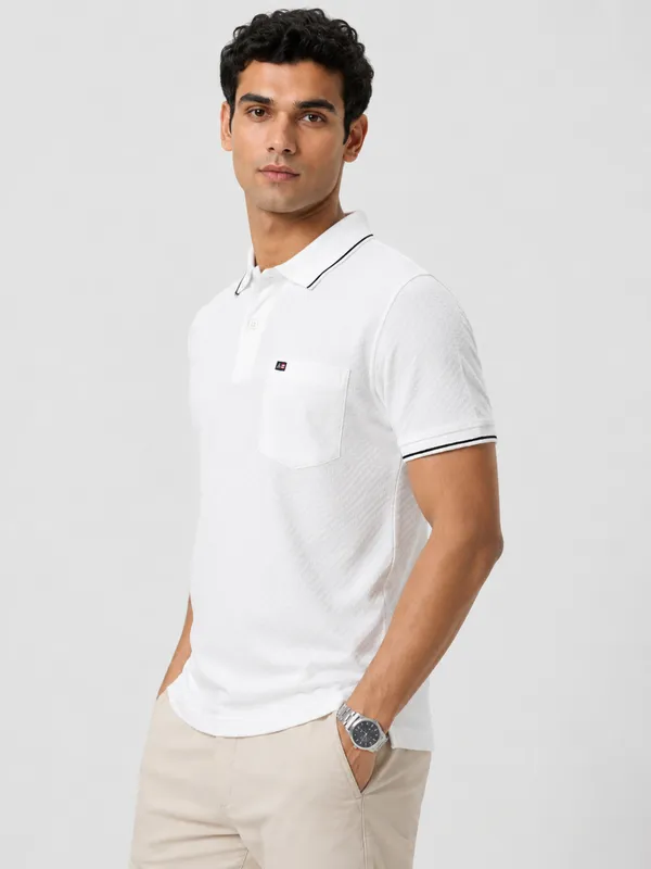 White_Roman_Knit_Tipped_Polo_T-Shirt