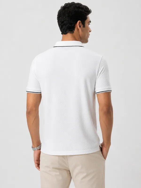 White_Roman_Knit_Tipped_Polo_T-Shirt