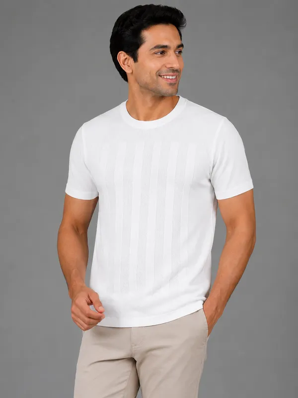 White_Snake_Xenzia_Ribbed_Knit_Crew_Neck_T-Shirt_For_Men