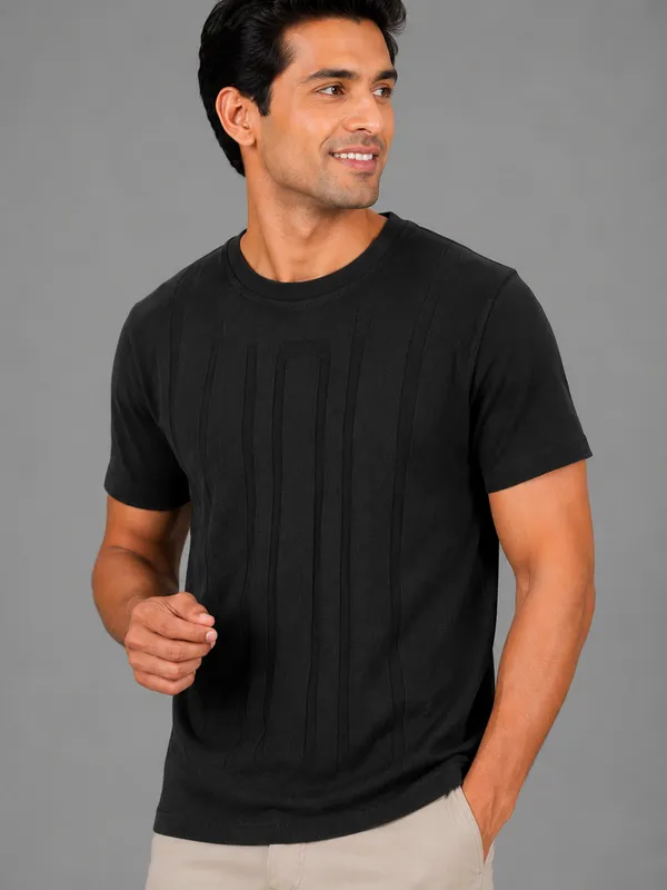 Black_Snake_Xenzia_Ribbed_Knit_Crew_Neck_T-Shirt_For_Men