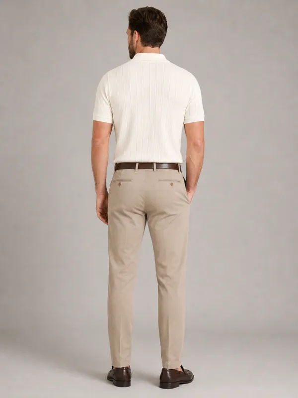 Cream_Selection_Knit_Collar_T-Shirt_For_Men
