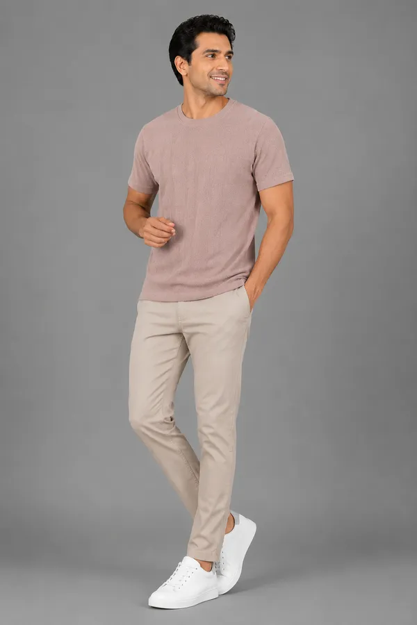Peach_Snake_Xenzia_Ribbed_Knit_Crew_Neck_T-Shirt_For_Men