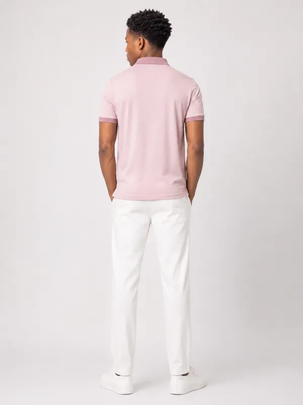 Mauve_Arrowhead_Printed_Zipper_Polo_T-Shirt