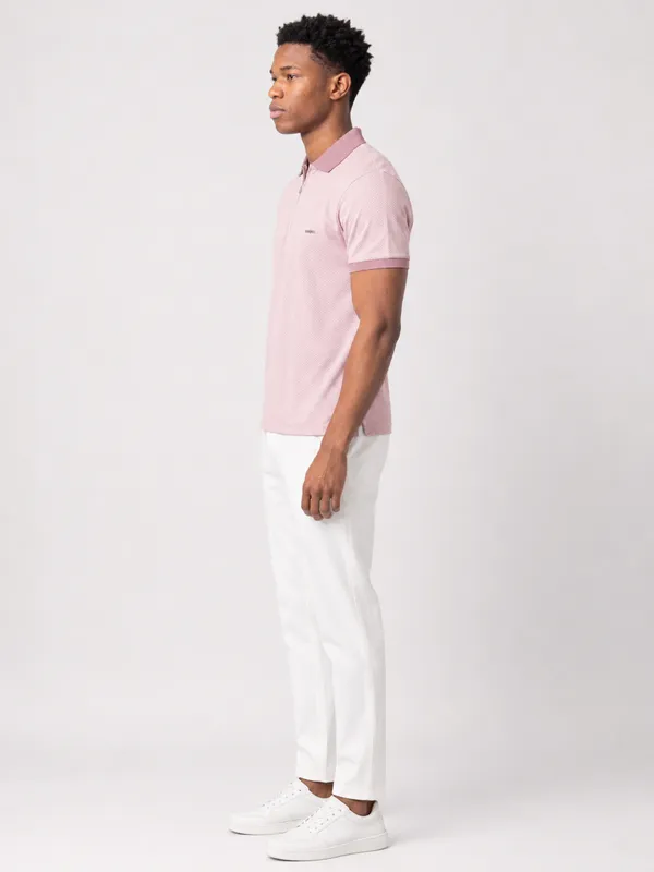 Mauve_Arrowhead_Printed_Zipper_Polo_T-Shirt