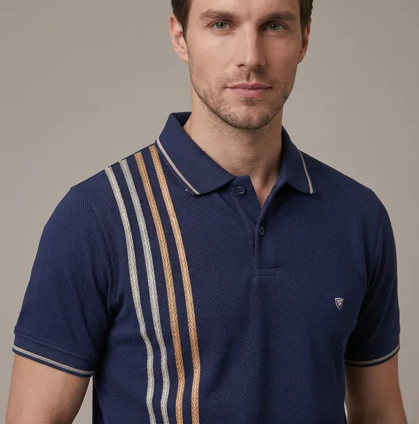 Navy_Blue_Edge_Line_Weave_Striped_Polo_T-Shirt_For_Men