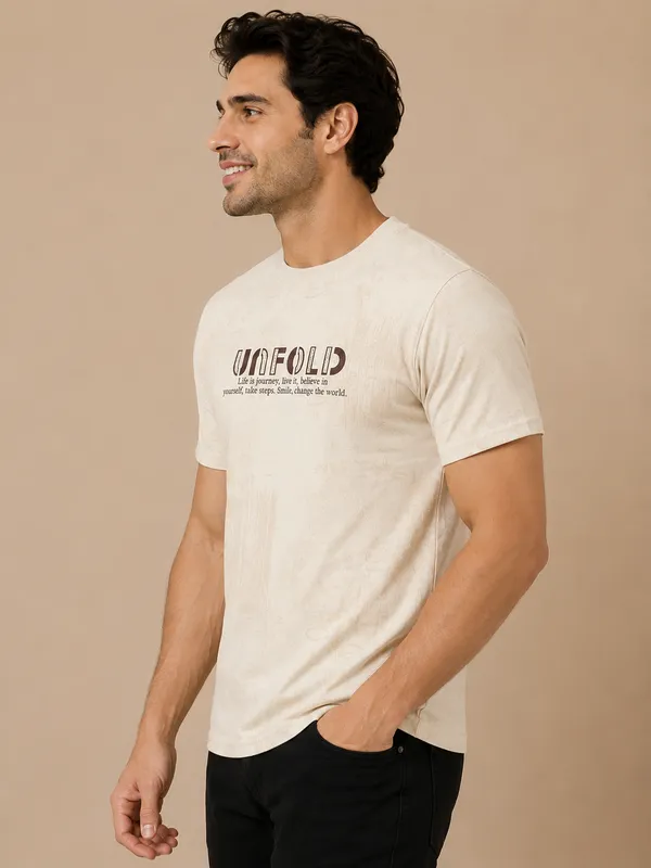 Cream_Allover_Printed_Round_Neck_T-Shirt_For_Men