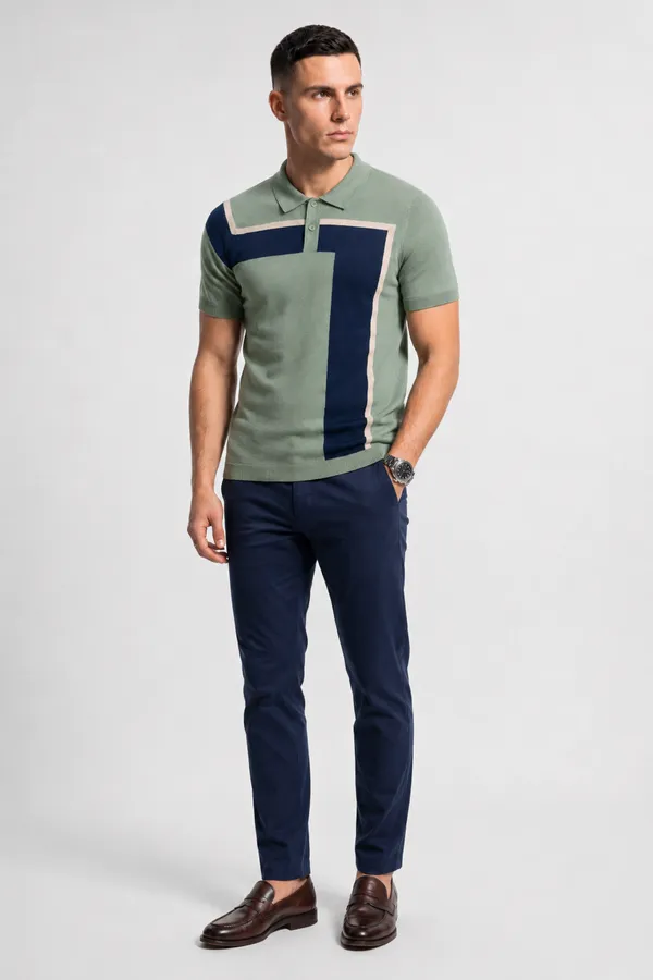 Green_&_Navy_100%_Cotton_Knitted_Seven_Shift_Polo