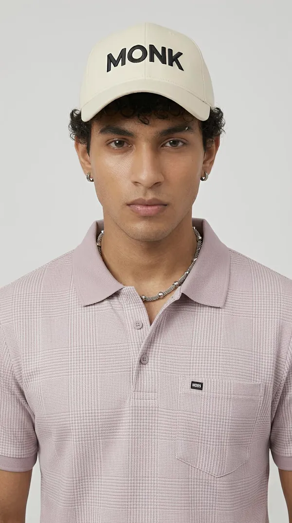 Pink_Checks_Textured_Polo_T-Shirt_For_Men