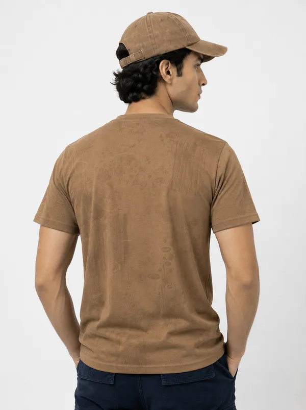 Brown_Allover_Printed_Round_Neck_T-Shirt_For_Men