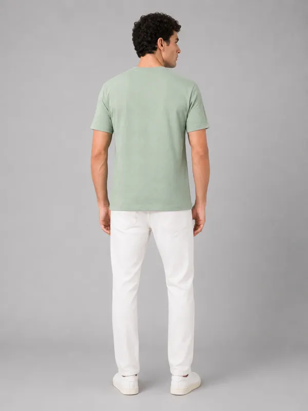 Sea_Green_Diamond_Jacquard_Round_Neck_T-Shirt