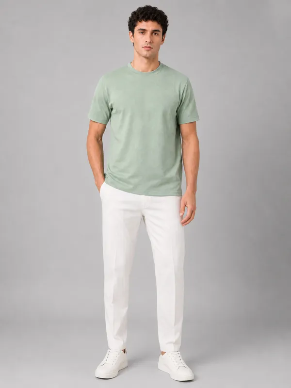 Sea_Green_Diamond_Jacquard_Round_Neck_T-Shirt