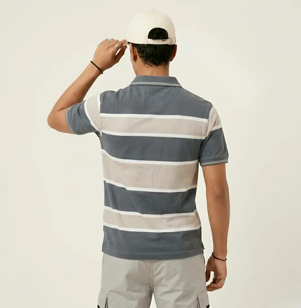 Ash_Beige_Multi_Striped_Polo_T-Shirt_For_Men