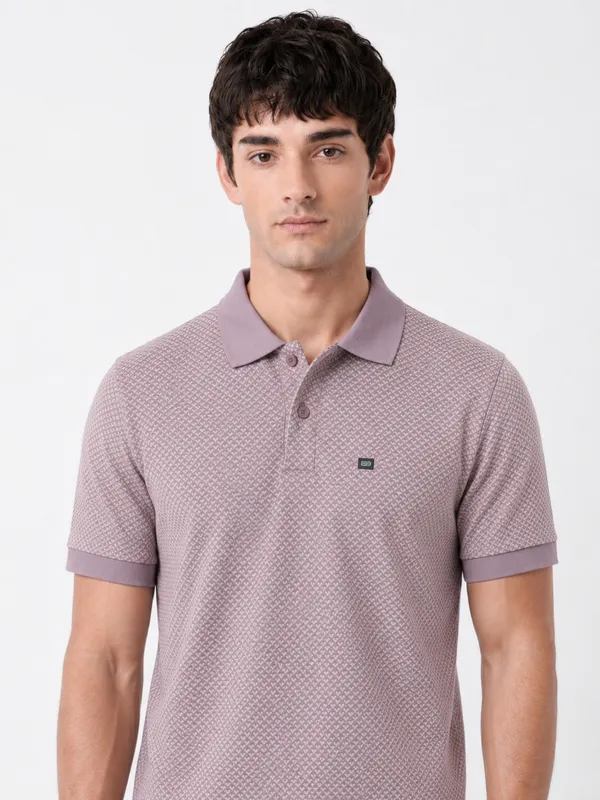 Pink_Arrowhead_Textured_Polo_T-Shirt_For_Men