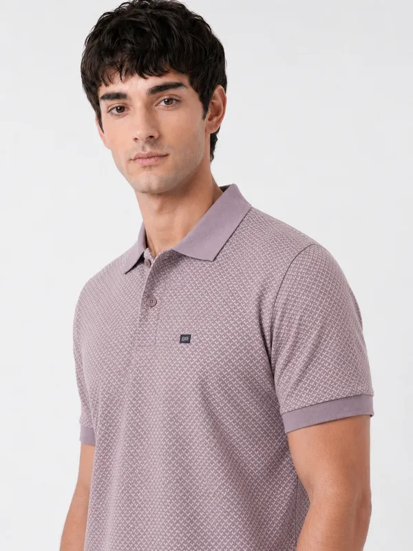 Pink_Arrowhead_Textured_Polo_T-Shirt_For_Men
