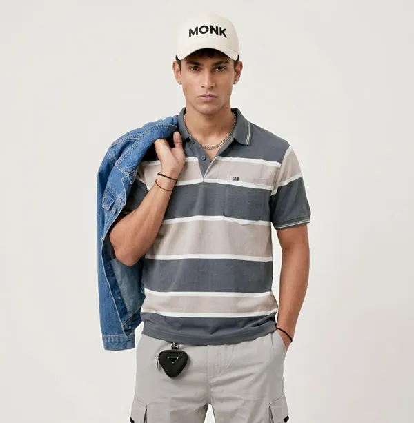 Ash_Beige_Multi_Striped_Polo_T-Shirt_For_Men
