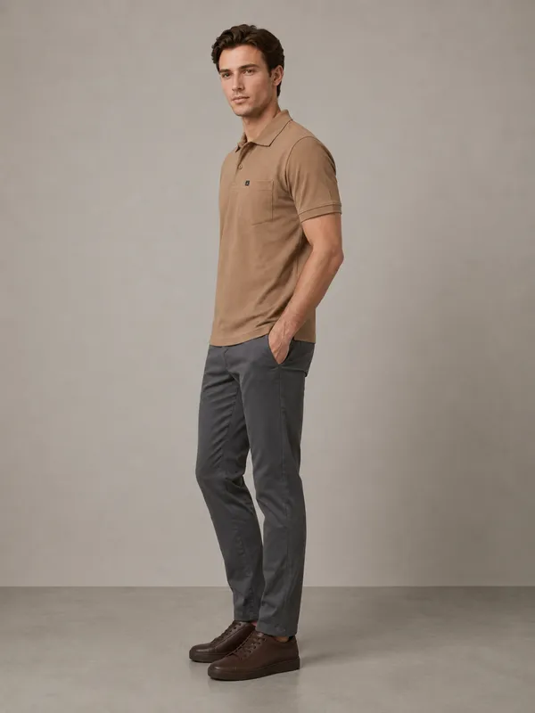 Brown_Dobby_Textured_Polo_T-Shirt_For_Men