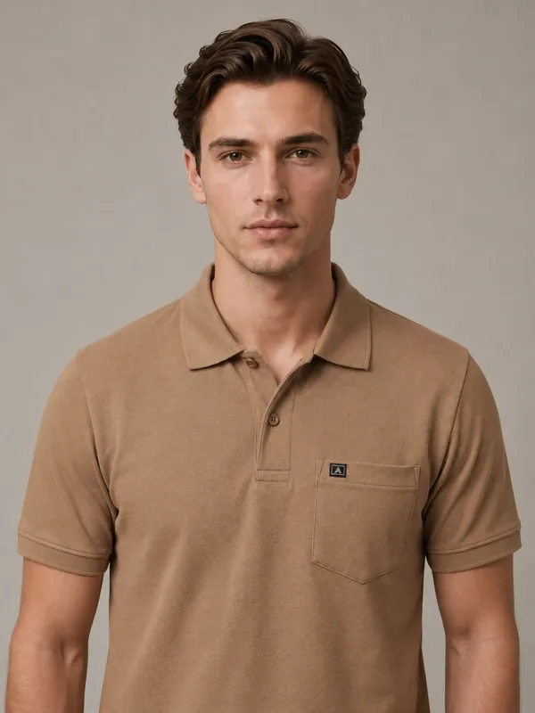 Brown_Dobby_Textured_Polo_T-Shirt_For_Men