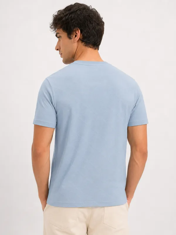 Blue_Diamond_Jacquard_Round_Neck_T-Shirt