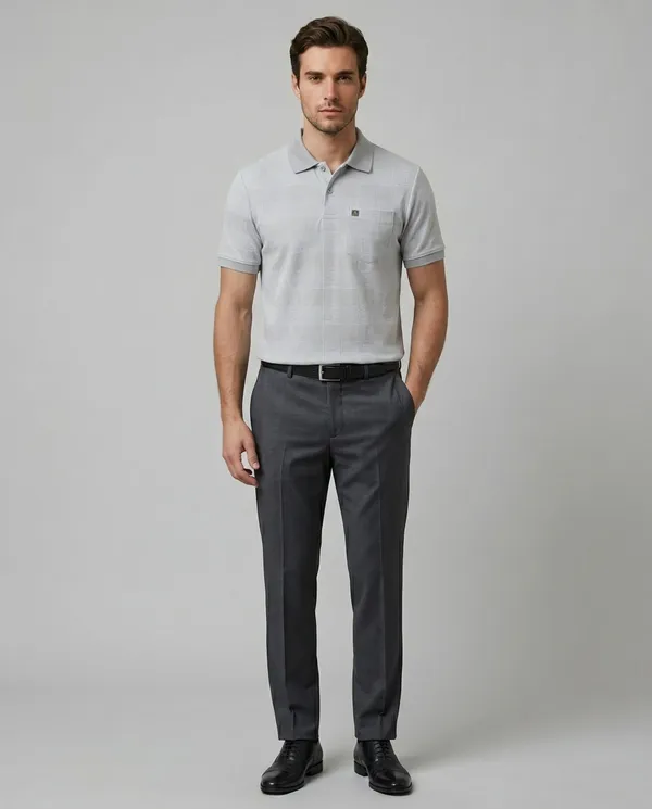 Grey_Checks_Textured_Polo_T-Shirt_For_Men