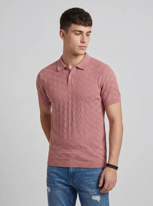 Pink_100%_Cotton_Knitted_Prism_Petal_Polo