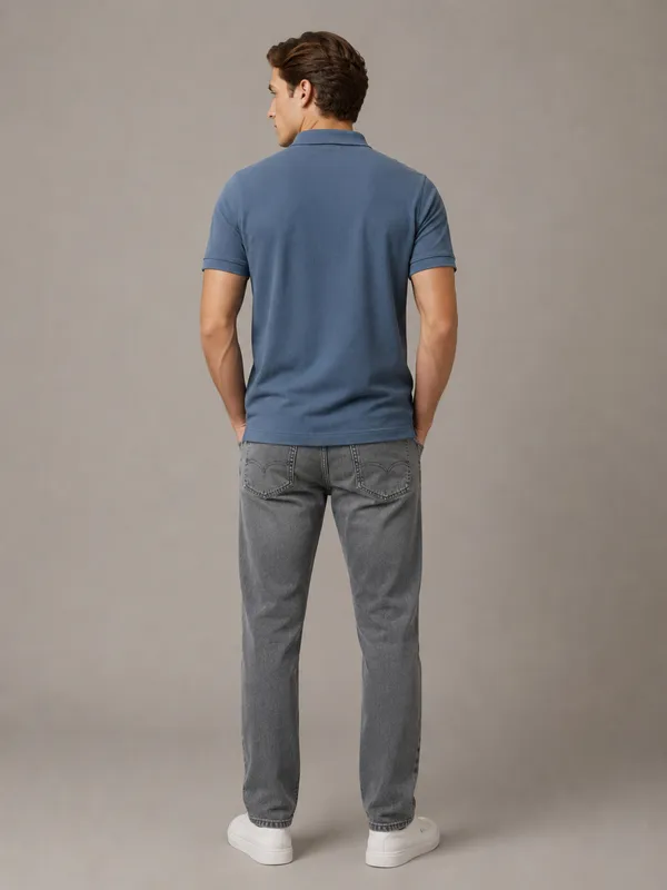 Sapphire_Blue_Dobby_Textured_Polo_T-Shirt_For_Men