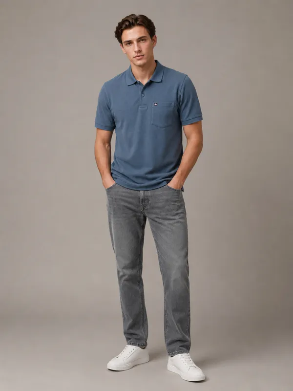 Sapphire_Blue_Dobby_Textured_Polo_T-Shirt_For_Men